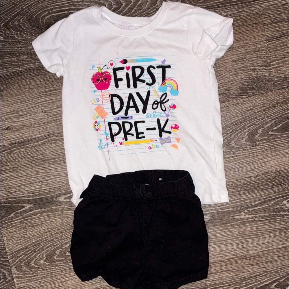 The Children's Place first day of preschool 4T Matching Set